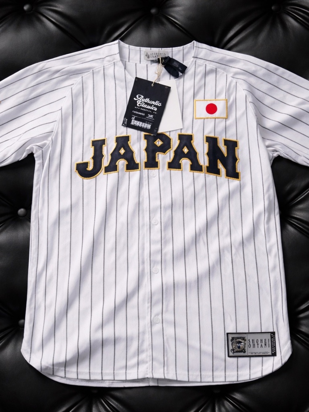 SHOHEI OHTANI Men’s SMALL Japan Pinstripe Baseball Jersey by Authentic Classics